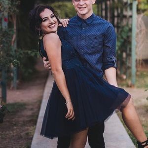 Navy Blue Homecoming / prom / bridesmaid Dress